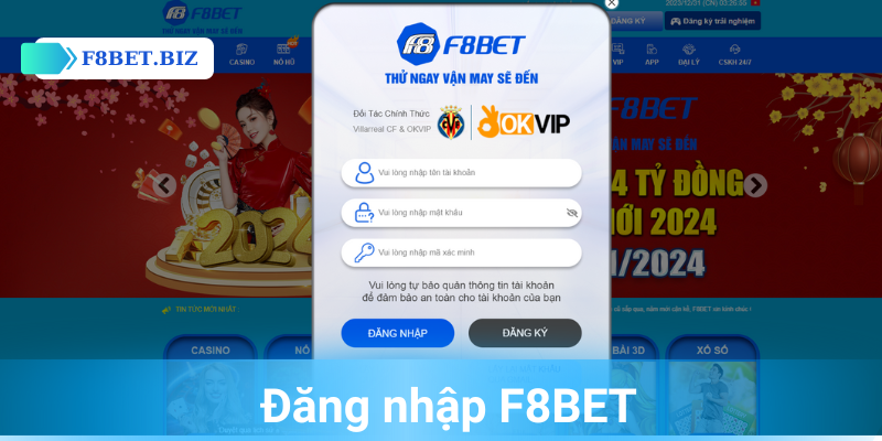 Hướng dẫn đăng nhập F8BET cho cược thủ